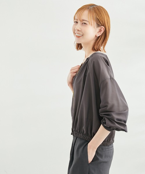 ROPE' PICNIC（ロペピクニック）の「UVケア・手洗いOK/ライトブルゾン（ブルゾン・レディース・ブラック/チャコールグレー/ライトグリーン/ベージュ・38）」の22枚目の写真