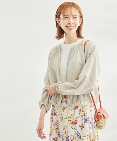 ROPE' PICNIC（ロペピクニック）の「UVケア・手洗いOK/ライトブルゾン（ブルゾン・レディース・ブラック/チャコールグレー/ライトグリーン/ベージュ・38）」の9枚目の写真