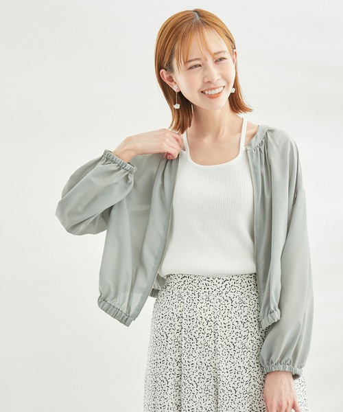 ROPE' PICNIC（ロペピクニック）の「UVケア・手洗いOK/ライトブルゾン（ブルゾン・レディース・ブラック/チャコールグレー/ライトグリーン/ベージュ・38）」の19枚目の写真