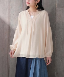 n'OrLABEL | 『ゆるひら涼スラブスキッパーパフ袖ブラウス』(シャツ/ブラウス)