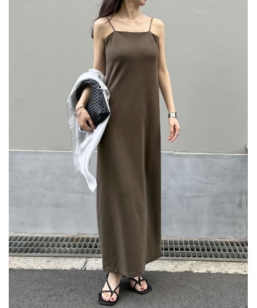 特売 セール】[低身長サイズ有]カップ付きフライスキャミワンピース ワンピース