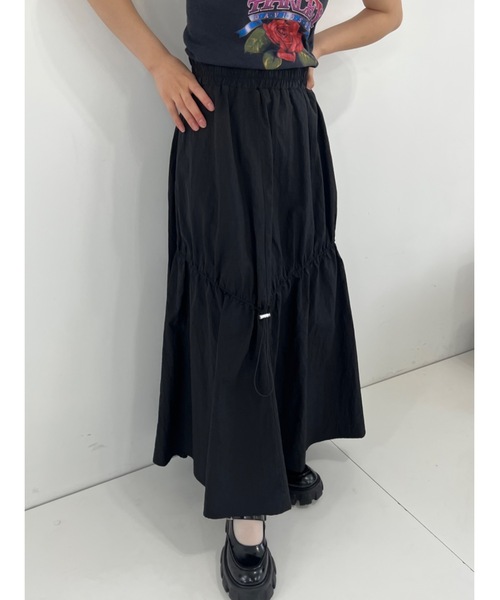 JUMELLE（ジュメロ）の「ワッシャードロストスカート（スカート・レディース・ブラック・MEDIUM）」の3枚目の写真