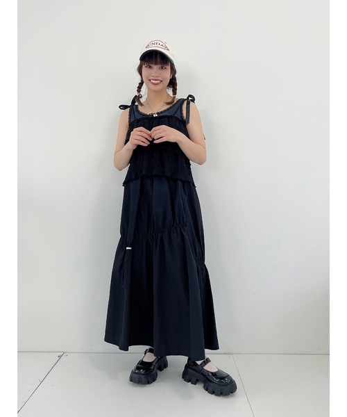 JUMELLE（ジュメロ）の「ワッシャードロストスカート（スカート・レディース・ブラック・MEDIUM）」の21枚目の写真