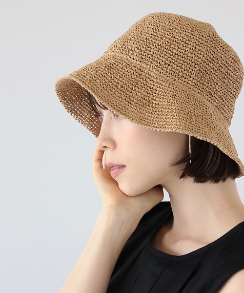 Ray BEAMS（レイビームス）の「Ray BEAMS / ペーパー バケット ハット（ハット・レディース・ナチュラル/ブルー系その他・ONE SIZE）」の4枚目の写真