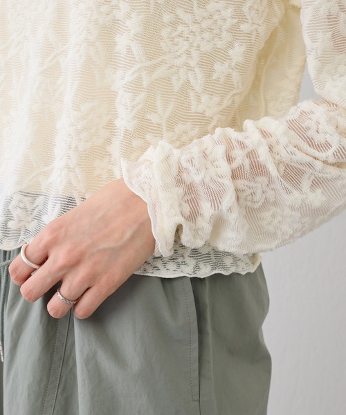 Kastane（カスタネ）の「パイルジャガード2WAYプルオーバー（Tシャツ/カットソー・レディース・オレンジ/アイボリー/ブラック/ブルー・FREE）」の15枚目の写真