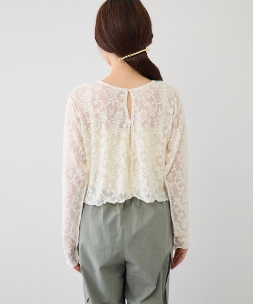 Kastane（カスタネ）の「パイルジャガード2WAYプルオーバー（Tシャツ/カットソー・レディース・オレンジ/アイボリー/ブラック/ブルー・FREE）」の12枚目の写真