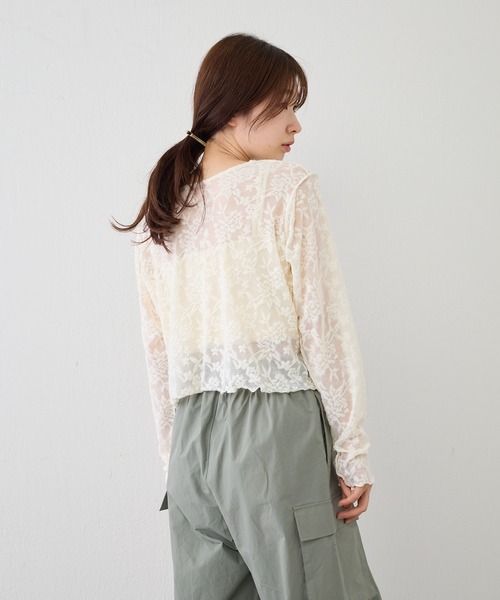 Kastane（カスタネ）の「パイルジャガード2WAYプルオーバー（Tシャツ/カットソー・レディース・オレンジ/アイボリー/ブラック/ブルー・FREE）」の10枚目の写真