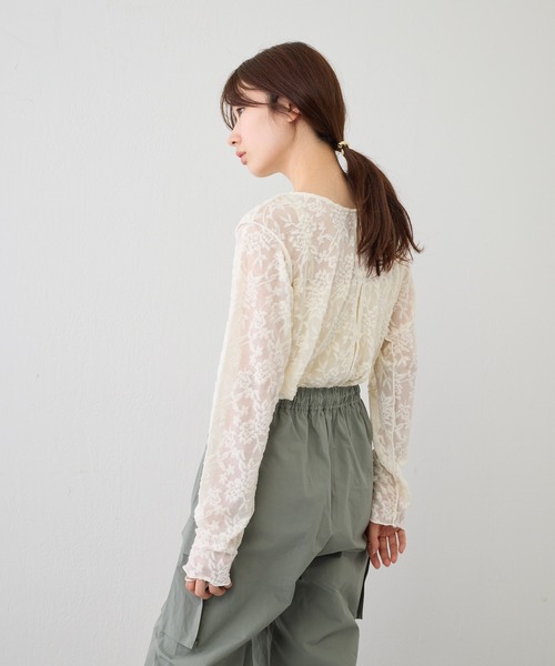 Kastane（カスタネ）の「パイルジャガード2WAYプルオーバー（Tシャツ/カットソー・レディース・オレンジ/アイボリー/ブラック/ブルー・FREE）」の7枚目の写真