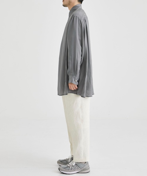 th products(ティーエイチプロダクト)の「【th products/ティーエイチプロダクト】Oversized Shirt/オーバーサイズシャツ(シャツ/ブラウス・メンズ・グレー/ブラック・1/2)」の9枚目の写真