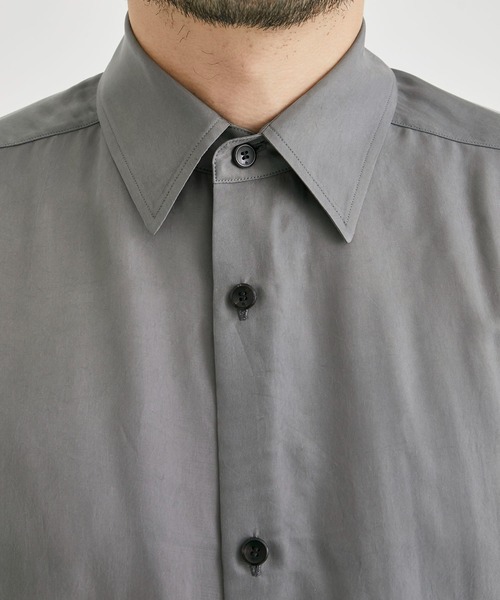th products(ティーエイチプロダクト)の「【th products/ティーエイチプロダクト】Oversized Shirt/オーバーサイズシャツ(シャツ/ブラウス・メンズ・グレー/ブラック・1/2)」の3枚目の写真