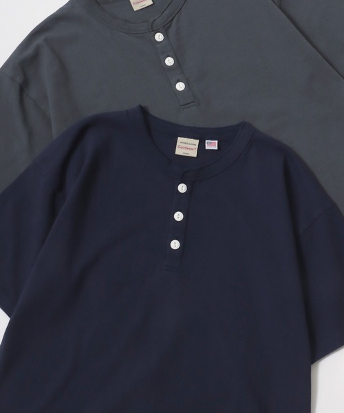 Goodwear(グッドウェア)の「Goodwear/グッドウェア USAコットン 無地 ヘンリーネック 半袖Tシャツ/レディース メンズ(Tシャツ/カットソー・メンズ・ホワイト/ブラック/ダークグリーン/ネイビー/カーキ/グレー/グレイッシュブルー/チャコール/チャコールグレー/グレイッシュベージュ/ライトピンク/ブラウン・M/L/XL)」の10枚目の写真