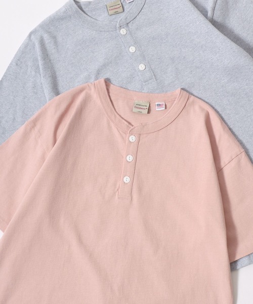 Goodwear(グッドウェア)の「Goodwear/グッドウェア USAコットン 無地 ヘンリーネック 半袖Tシャツ/レディース メンズ(Tシャツ/カットソー・メンズ・ホワイト/ブラック/ダークグリーン/ネイビー/カーキ/グレー/グレイッシュブルー/チャコール/チャコールグレー/グレイッシュベージュ/ライトピンク/ブラウン・M/L/XL)」の12枚目の写真