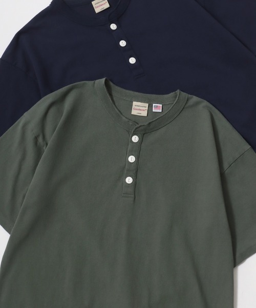Goodwear(グッドウェア)の「Goodwear/グッドウェア USAコットン 無地 ヘンリーネック 半袖Tシャツ/レディース メンズ(Tシャツ/カットソー・メンズ・ホワイト/ブラック/ダークグリーン/ネイビー/カーキ/グレー/グレイッシュブルー/チャコール/チャコールグレー/グレイッシュベージュ/ライトピンク/ブラウン・M/L/XL)」の9枚目の写真