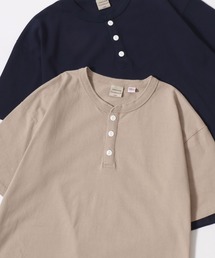 Goodwear/グッドウェア USAコットン 無地 ヘンリーネック 半袖Tシャツ/レディース メンズ