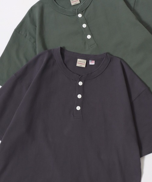 Goodwear(グッドウェア)の「Goodwear/グッドウェア USAコットン 無地 ヘンリーネック 半袖Tシャツ/レディース メンズ(Tシャツ/カットソー・メンズ・ホワイト/ブラック/ダークグリーン/ネイビー/カーキ/グレー/グレイッシュブルー/チャコール/チャコールグレー/グレイッシュベージュ/ライトピンク/ブラウン・M/L/XL)」の5枚目の写真