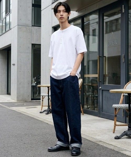 Goodwear(グッドウェア)の「Goodwear/グッドウェア USAコットン 無地 ヘンリーネック 半袖Tシャツ/レディース メンズ(Tシャツ/カットソー・メンズ・ホワイト/ブラック/ダークグリーン/ネイビー/カーキ/グレー/グレイッシュブルー/チャコール/チャコールグレー/グレイッシュベージュ/ライトピンク/ブラウン・M/L/XL)」の16枚目の写真