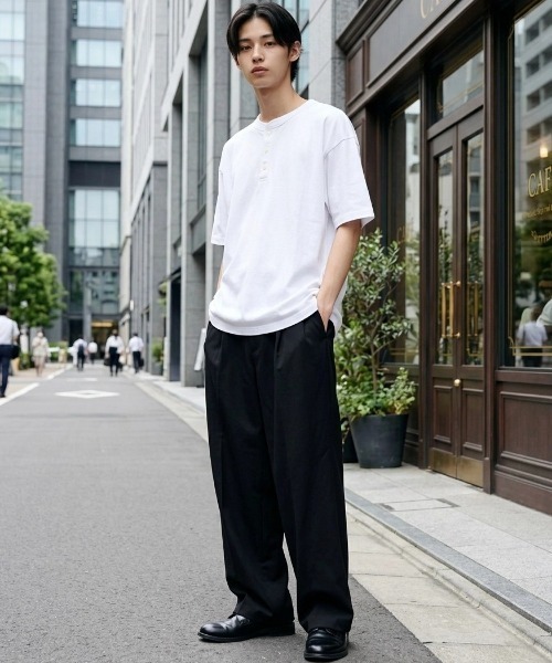 Goodwear(グッドウェア)の「Goodwear/グッドウェア USAコットン 無地 ヘンリーネック 半袖Tシャツ/レディース メンズ(Tシャツ/カットソー・メンズ・ホワイト/ブラック/ダークグリーン/ネイビー/カーキ/グレー/グレイッシュブルー/チャコール/チャコールグレー/グレイッシュベージュ/ライトピンク/ブラウン・M/L/XL)」の17枚目の写真