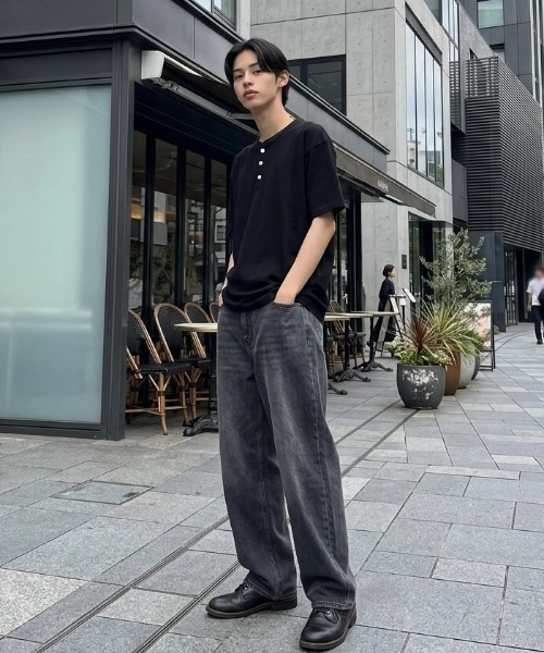 Goodwear(グッドウェア)の「Goodwear/グッドウェア USAコットン 無地 ヘンリーネック 半袖Tシャツ/レディース メンズ(Tシャツ/カットソー・メンズ・ホワイト/ブラック/ダークグリーン/ネイビー/カーキ/グレー/グレイッシュブルー/チャコール/チャコールグレー/グレイッシュベージュ/ライトピンク/ブラウン・M/L/XL)」の22枚目の写真