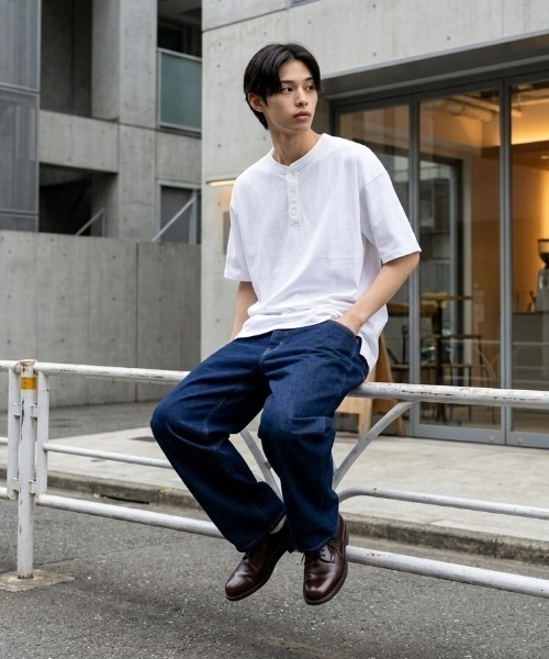 Goodwear(グッドウェア)の「Goodwear/グッドウェア USAコットン 無地 ヘンリーネック 半袖Tシャツ/レディース メンズ(Tシャツ/カットソー・メンズ・ホワイト/ブラック/ダークグリーン/ネイビー/カーキ/グレー/グレイッシュブルー/チャコール/チャコールグレー/グレイッシュベージュ/ライトピンク/ブラウン・M/L/XL)」の18枚目の写真