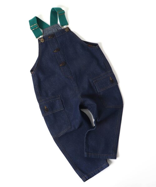 BREEZE（ブリーズ）の「カラーベルトサロペット（サロペット/オーバーオール・キッズ・キナリ/インディゴブルー/カーキ・100/90/130/120/110/80）」の3枚目の写真