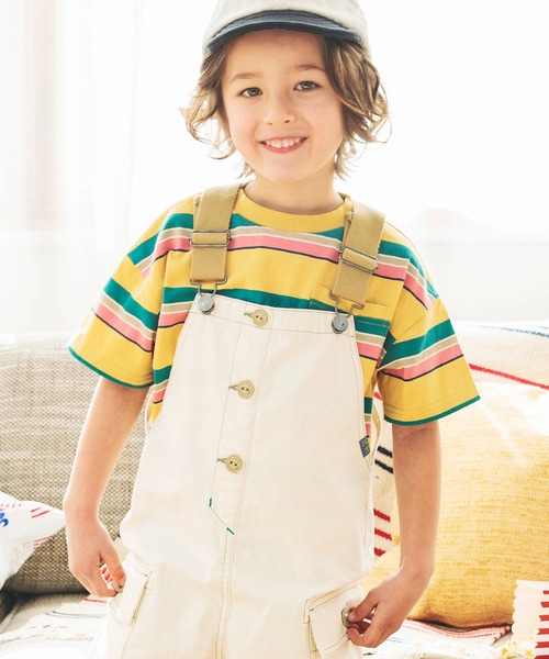 BREEZE（ブリーズ）の「カラーベルトサロペット（サロペット/オーバーオール・キッズ・キナリ/インディゴブルー/カーキ・100/90/130/120/110/80）」の5枚目の写真