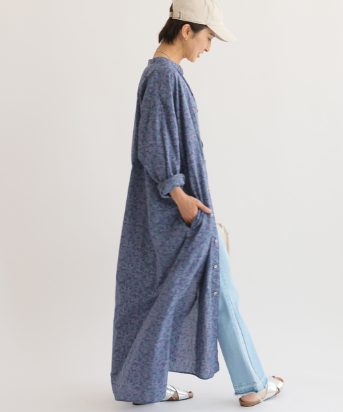 ARMEN(アーメン)の「【ARMEN/アーメン】SMALL FLOWER バンドカラーMAXI OP:ワンピース(ワンピース・レディース・ベージュ/ネイビー・3)」の8枚目の写真