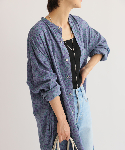 ARMEN(アーメン)の「【ARMEN/アーメン】SMALL FLOWER バンドカラーMAXI OP:ワンピース(ワンピース・レディース・ベージュ/ネイビー・3)」の14枚目の写真