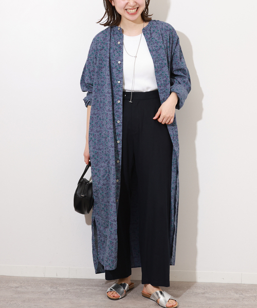 ARMEN(アーメン)の「【ARMEN/アーメン】SMALL FLOWER バンドカラーMAXI OP:ワンピース(ワンピース・レディース・ベージュ/ネイビー・3)」の17枚目の写真