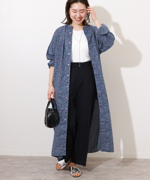 ARMEN(アーメン)の「【ARMEN/アーメン】SMALL FLOWER バンドカラーMAXI OP:ワンピース(ワンピース・レディース・ベージュ/ネイビー・3)」の11枚目の写真