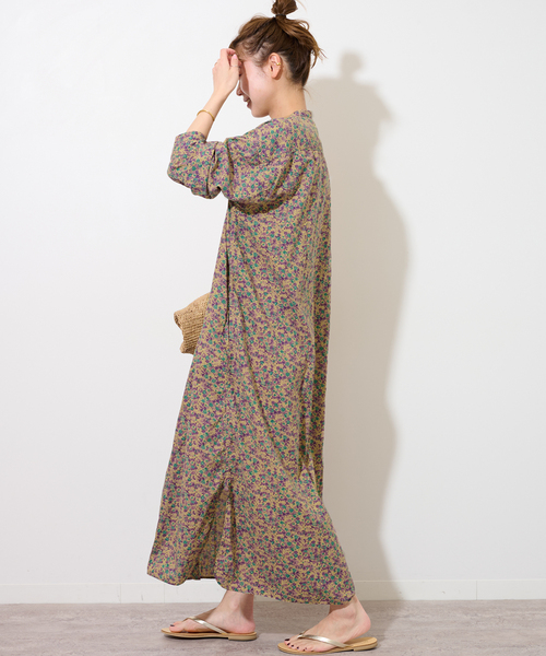 ARMEN(アーメン)の「【ARMEN/アーメン】SMALL FLOWER バンドカラーMAXI OP:ワンピース(ワンピース・レディース・ベージュ/ネイビー・3)」の15枚目の写真