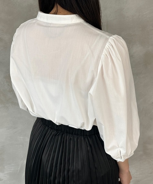 kutir（クティール）の「【新色ブラック系その他】刺繍チャイナブラウス（シャツ/ブラウス・レディース・ブラック/サックスブルー/オフホワイト/ブラック系その他・FREE）」の15枚目の写真