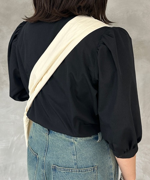 kutir（クティール）の「【新色ブラック系その他】刺繍チャイナブラウス（シャツ/ブラウス・レディース・ブラック/サックスブルー/オフホワイト/ブラック系その他・FREE）」の21枚目の写真