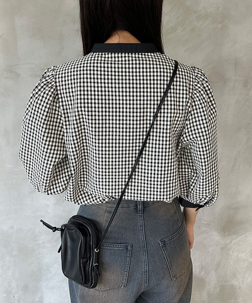 kutir（クティール）の「【新色ブラック系その他】刺繍チャイナブラウス（シャツ/ブラウス・レディース・ブラック/サックスブルー/オフホワイト/ブラック系その他・FREE）」の6枚目の写真