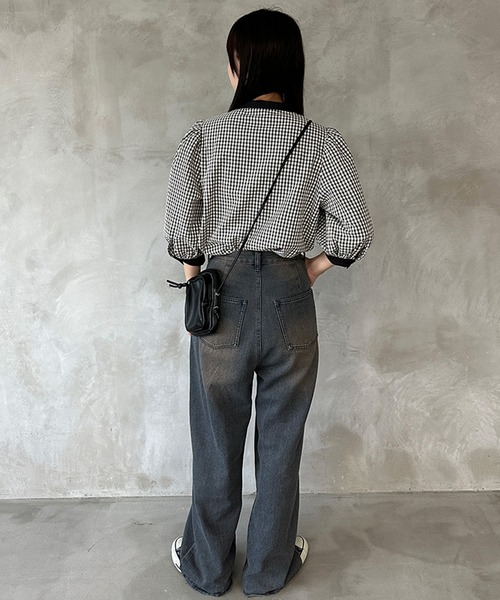 kutir（クティール）の「【新色ブラック系その他】刺繍チャイナブラウス（シャツ/ブラウス・レディース・ブラック/サックスブルー/オフホワイト/ブラック系その他・FREE）」の9枚目の写真