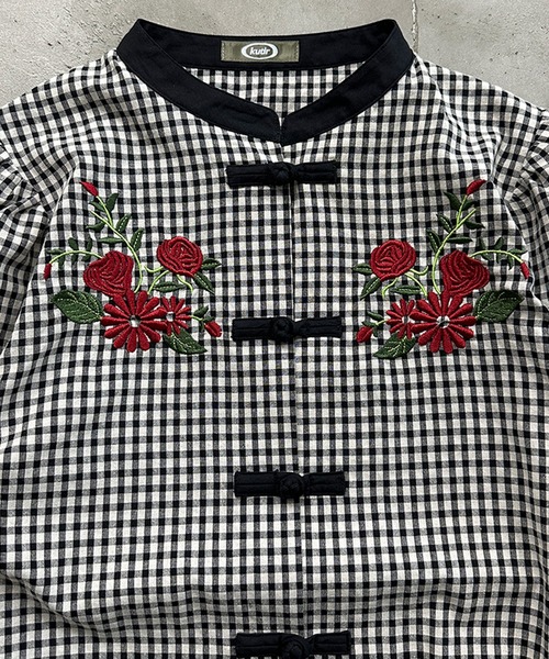 kutir（クティール）の「【新色ブラック系その他】刺繍チャイナブラウス（シャツ/ブラウス・レディース・ブラック/サックスブルー/オフホワイト/ブラック系その他・FREE）」の13枚目の写真