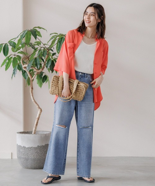 LEPSIM（レプシィム）の「ペーパーA4トートBAG　194294（トートバッグ・レディース・ブルー/ブラウン/オレンジ・ONE SIZE）」の10枚目の写真