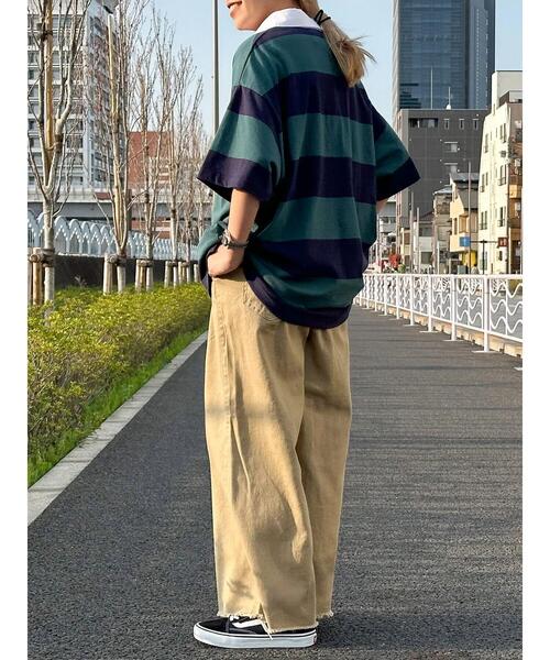 BEVERLY HILLS POLO CLUB(ビバリーヒルズポロクラブ)の「B.H POLO CLUB 鹿の子ボーダーポロシャツ(ポロシャツ・レディース・グリーン系その他/ブラック系その他4・FREE)」の8枚目の写真