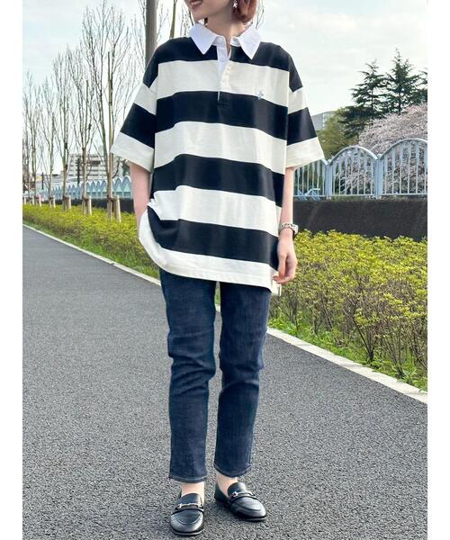 BEVERLY HILLS POLO CLUB(ビバリーヒルズポロクラブ)の「B.H POLO CLUB 鹿の子ボーダーポロシャツ(ポロシャツ・レディース・グリーン系その他/ブラック系その他4・FREE)」の13枚目の写真