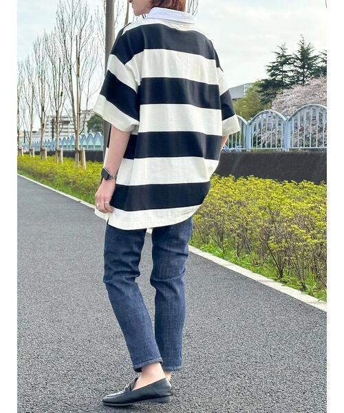 BEVERLY HILLS POLO CLUB(ビバリーヒルズポロクラブ)の「B.H POLO CLUB 鹿の子ボーダーポロシャツ(ポロシャツ・レディース・グリーン系その他/ブラック系その他4・FREE)」の14枚目の写真