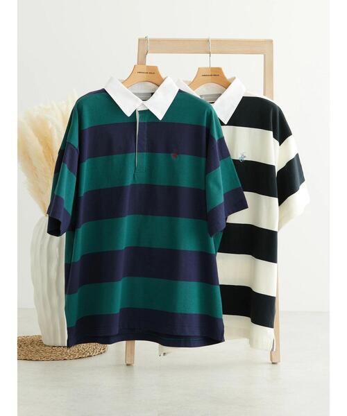 BEVERLY HILLS POLO CLUB(ビバリーヒルズポロクラブ)の「B.H POLO CLUB 鹿の子ボーダーポロシャツ(ポロシャツ・レディース・グリーン系その他/ブラック系その他4・FREE)」の15枚目の写真