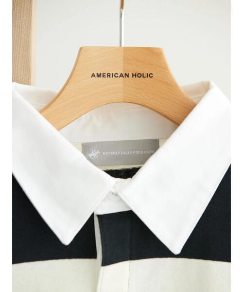 BEVERLY HILLS POLO CLUB(ビバリーヒルズポロクラブ)の「B.H POLO CLUB 鹿の子ボーダーポロシャツ(ポロシャツ・レディース・グリーン系その他/ブラック系その他4・FREE)」の18枚目の写真