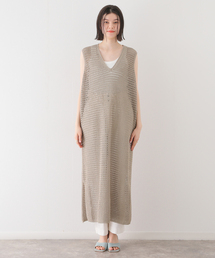 アダワス　CROCHET V-NECK DRESS ワンピース　レイヤード アダワス CROCHET V-NECK DRESS ワンピース レイヤード - メルカリ