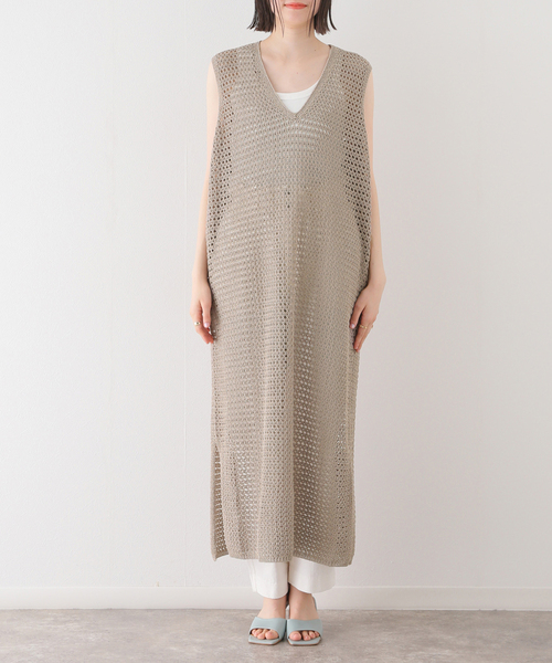 SLOBE IENA（スローブイエナ）の「【ADAWAS/アダワス】 CROCHET VNECK DRESSワンピース（ワンピース）」 WEAR