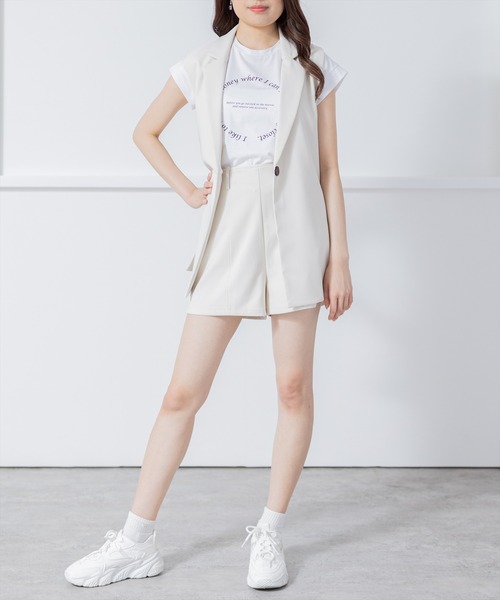 clear(クリア)の「ベーシックショートパンツ≪2024SS≫(その他パンツ・レディース・アイボリー/ブラック・M/S)」の12枚目の写真
