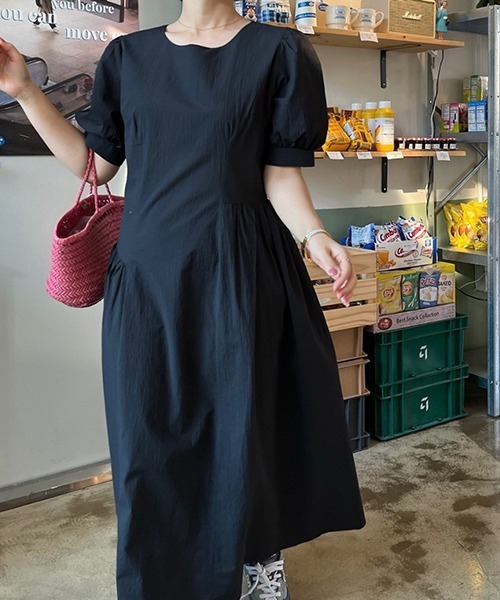 FREE STYLISTS（フリー スタイリスト）の「YUGA_YGMC ハイウエスト切替フレアワンピース（ワンピース・レディース・ブラック/ホワイト・FREE）」の5枚目の写真