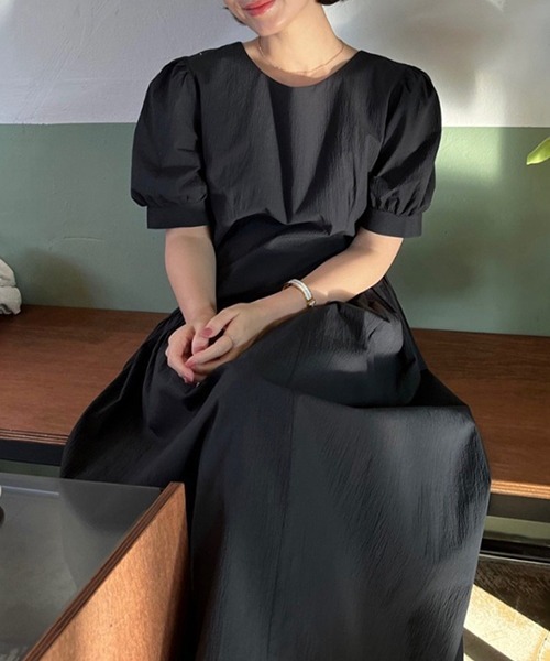 FREE STYLISTS（フリー スタイリスト）の「YUGA_YGMC ハイウエスト切替フレアワンピース（ワンピース・レディース・ブラック/ホワイト・FREE）」の14枚目の写真