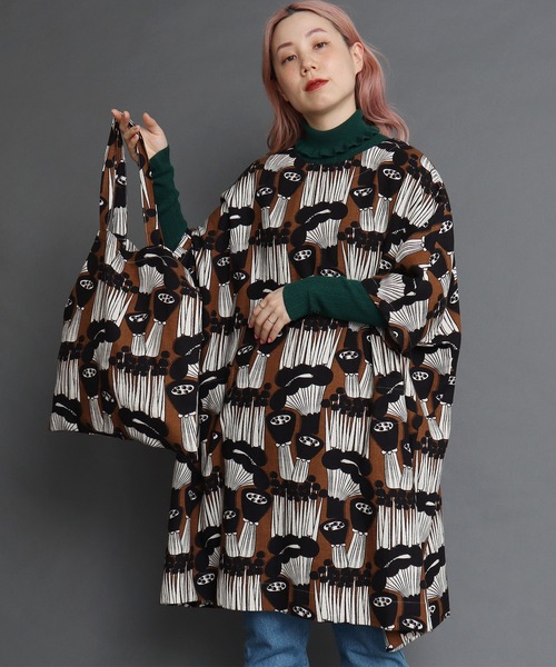 peu pres（プープレ）の「●マッシュルームプリントトートバッグ（トートバッグ・レディース・ブラウン/グリーン・FREE）」の6枚目の写真