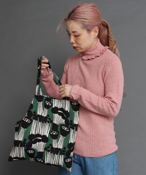 peu pres（プープレ）の「●マッシュルームプリントトートバッグ（トートバッグ・レディース・ブラウン/グリーン・FREE）」の5枚目の写真