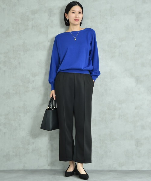 INTERPLANET（インタープラネット）の「ボートネック配色袖ボリュームニット（ニット/セーター・レディース・ブラック/グレー/ブルー/ベージュ/イエロー・FREE）」の18枚目の写真