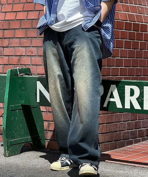 kutir（クティール）の「オーバーダイワイドデニムパンツ（デニムパンツ・メンズ・ブラック/インディゴブルー・SMALL/MEDIUM/LARGE）」の3枚目の写真
